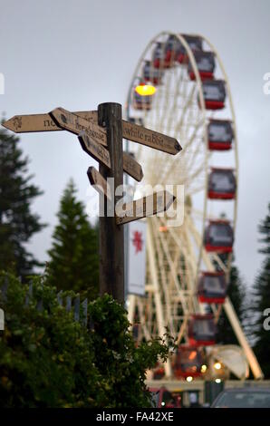 Fremantle Brauerei Little Creatures unterzeichnen vor einem Riesenrad, Perth, Australien Stockfoto