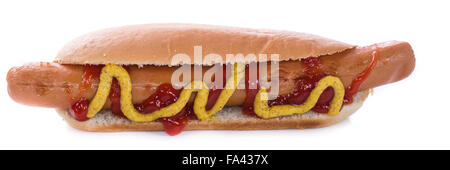 Klassische Hot-Dog isoliert auf weißem Hintergrund (close-up erschossen) Stockfoto