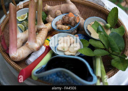 Thailändisches Essen Gemüse Zutaten. Amita Thai Kochschule. Bangkok. Thailand. Amita Thai Cooking Class befindet sich innerhalb der l Stockfoto