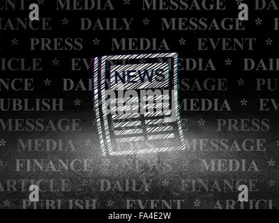 Aktuelles Konzept: Zeitung in Grunge Dunkelkammer Stockfoto