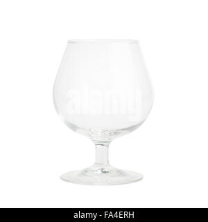 Isolierte einzelne leere Schnaps Glas auf weißem Hintergrund Stockfoto