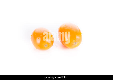 Tomaten, die isoliert auf weißem Hintergrund Stockfoto