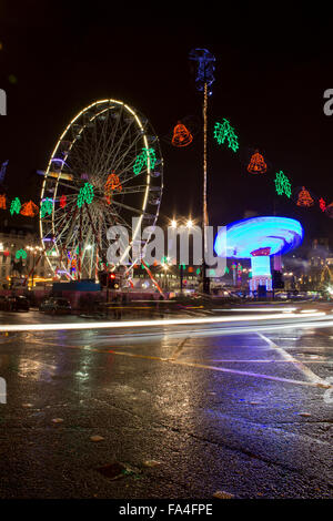 George Square, Glasgow - Weihnachten bei Nacht Stockfoto