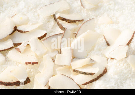 Closeup, getrocknete Kokosraspeln Stockfoto