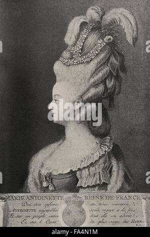 Marie Antoinette, Königin von Frankreich (1755-93), Louis XVI, buchen Sie Abbildung von "Cagliostro, Glanz und Elend der ein Meister der Magie", Chapman und Hall LTD, W.R.H. Trowbridge, 1910 Stockfoto