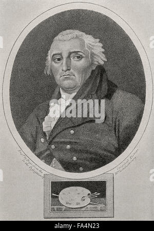 Philip James de Loutherbourg (1740-1812), Maler, Begleiter von Alessandro di Cagliostro, Buchillustration von "Cagliostro, Glanz und Elend der ein Meister der Magie", Chapman und Hall LTD, W.R.H. Trowbridge, 1910 Stockfoto