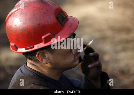 Porträts von chinesischen Bergleute bei einem Kohle in Huaibei, Provinz Anhui, Ost-China am 21. November 2015. Stockfoto