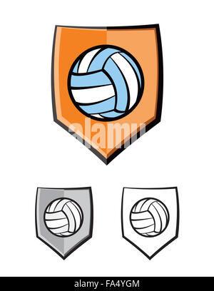 Ein Volleyball-Schild-Emblem. Stockfoto