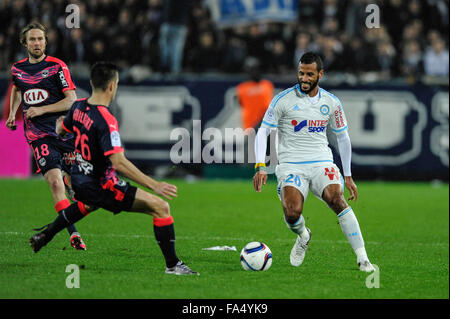 Bordeaux, Frankreich. 20. Dezember 2015. Stade Bordeaux Atlantique. Französischen Liga 1 Fußball. Bordeaux und Marseille. ROMAO (Om) © Action Plus Sport/Alamy Live News Stockfoto