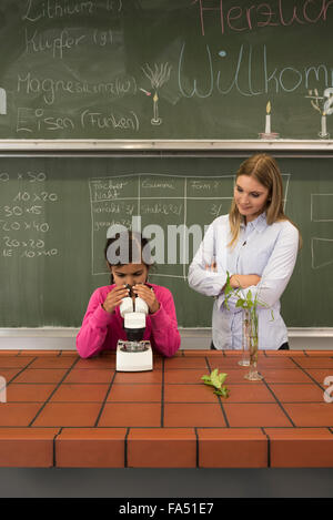 Deutsches Schulmädchen wird im Klassenzimmer gesichtsbehandelt Deutsches Schulmädchen wird im Klassenzimmer gesichtsbehandelt