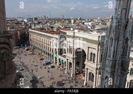 Ansicht der Galleria Vittorio Emanuele II von Dom (Duomo di Milano), Mailand, Lombardei, Italien Stockfoto