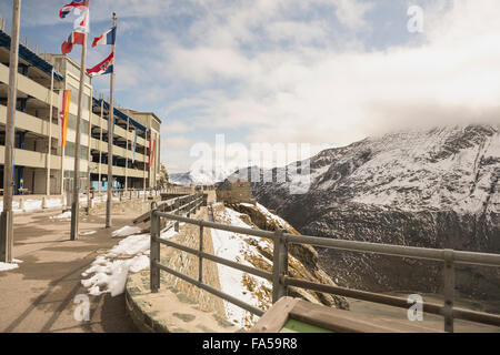 Grossglockner Mountain angesehen durch Beobachtung Punkt, Nationalpark Hohe Tauern, Kärnten, Österreich Stockfoto