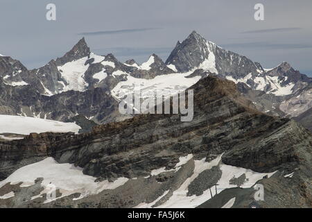 Das Matterhorn, gesehen von der italienischen Seite über Cervina, Italien Stockfoto