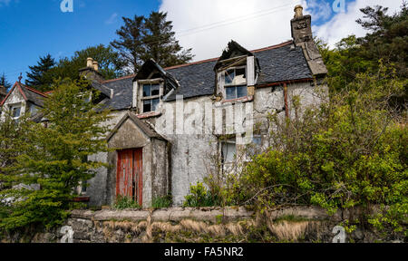 Ein verfallenes Haus im oberen Teil des Uig Dorf auf der Isle Of Skye Stockfoto