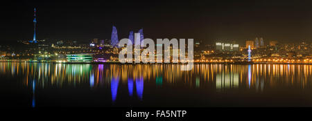 Panorama der Strandpromenade in Baku.Azerbaijan Stockfoto