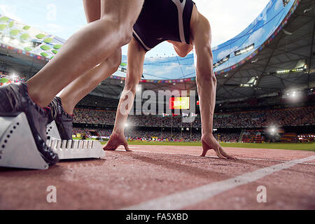 Leichtathleten im Feld Stockfoto