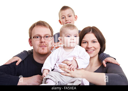 Porträt von zwei Eltern mit Sohn und ein baby Stockfoto