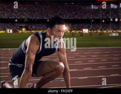 Leichtathleten im Feld Stockfoto