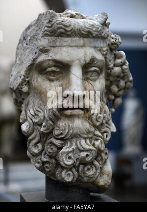 Griechische Mythologie. Dionysos. Gott des Weines. Römische Statue. 2. Jahrhundert n. Chr. Marmor. Ny Carlsberg Glyptotek. Kopenhagen, Dänemark. Stockfoto