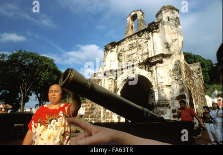 Malaysia Melaka A Famosa portugiesisches Fort Tor, Malaysia. Stockfoto