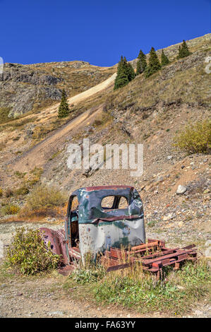 Verlassenen LKW, Animas Gabeln Mine Ruinen, Animas Gabeln, Colorado, USA Stockfoto