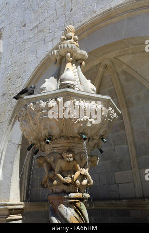 Kleine Onofrios Brunnen, Main Street, Dubrovnik, Dubrovnik-Neretva County, Dalmatien, Adria, Kroatien, Balkan, Stockfoto