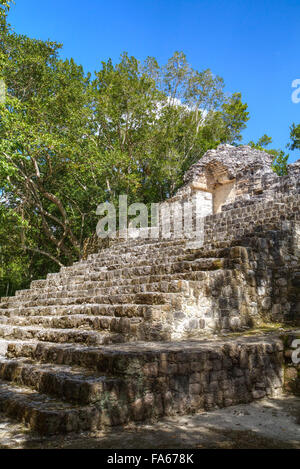 3 Struktur, frühen klassischen Periode, Calakmul Maya-Ausgrabungsstätte, Campeche, Mexiko Stockfoto