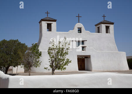 Isleta Pueblo, Saint Augustine Mission, ursprünglich errichtet im Jahre 1612, New Mexico, USA Stockfoto