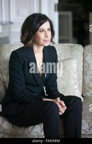 Brasilianische Schauspielerin Fernanda Torres in einem Interview. Stockfoto