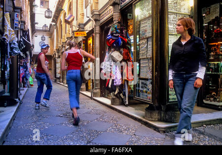 Touristen in Alcaicería.Granada. Andalusien, Spanien Stockfoto