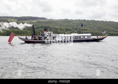 Die Steam Yacht Gondola auf Coniston Water im Lake District Stockfoto