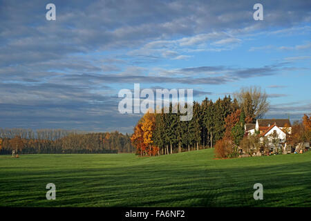 Bayerische Landschaft, Felder und Dörfer Stockfoto