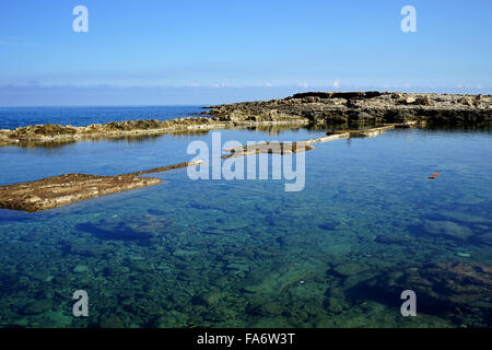 Aussichtspunkt in Qawra, Buġibba, St Pauls Bay Area von Malta Stockfoto