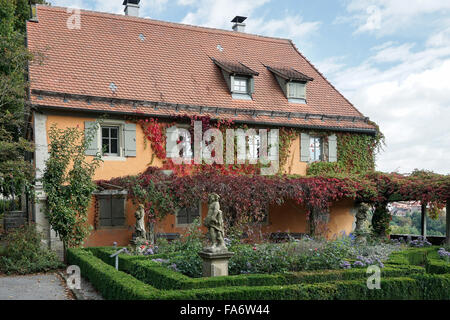 Restuarant Iin den Schlossgarten in Rothenburg Stockfoto