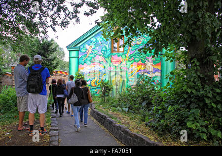 Kopenhagen, Dänemark - 28. Juli 2012: Christiania, ist auch bekannt als Freetown Christiania eine selbsternannte autonomen NAC Stockfoto