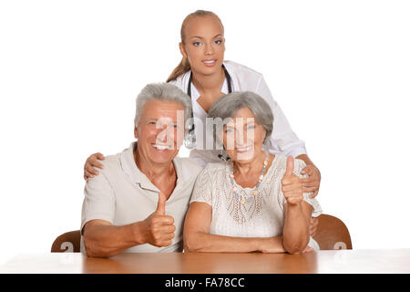 Senior paar und junge Arzt Stockfoto