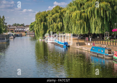 Die Maltings und Ouse River, Riverside Wandergebiet, Ely, Cambridgeshire UK Stockfoto