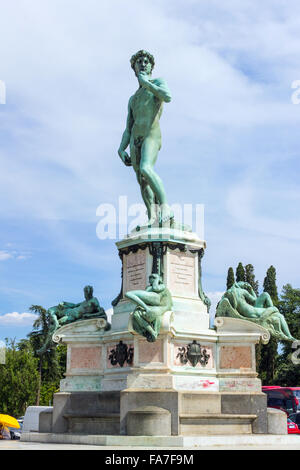 Italien, Florenz, Michelangelo Square, Kopie von Michelangelos David Stockfoto