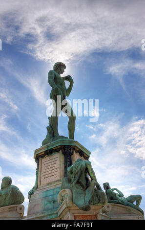 Italien, Florenz, Michelangelo Square, Kopie von Michelangelos David Stockfoto