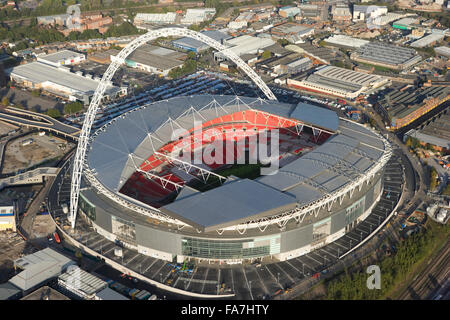 WEMBLEYSTADION in London. Luftaufnahme. Stockfoto