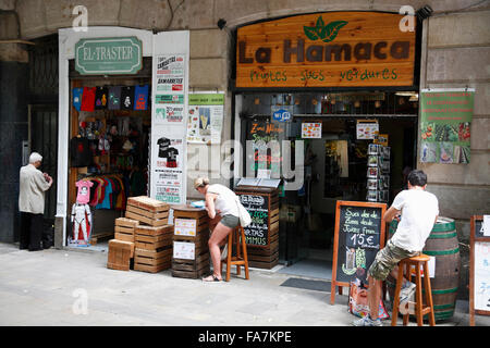 Bar und Café, El Born, Barcelona, Spanien, Europa Stockfoto