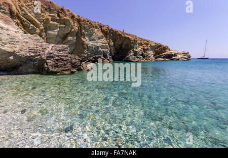 Griechenland, Kykladen, Folegandros Island, Galifos Strand Stockfoto