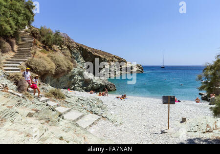 Griechenland, Kykladen, Folegandros Island, Galifos Strand Stockfoto