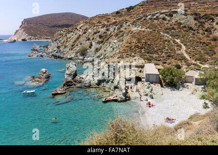 Griechenland, Kykladen, Folegandros Island, Galifos Strand Stockfoto