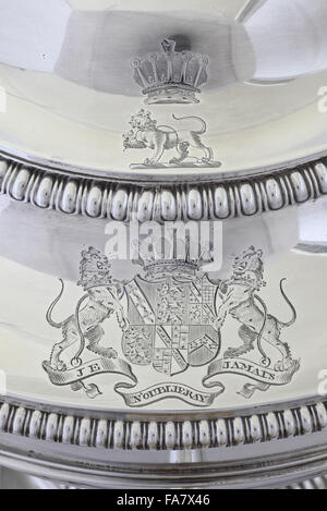 Haube auf eine Tee-Urne von Paul Storr, 1809 Teil der Silber Kollektion bei Ickworth, Suffolk. National Trust Inventarnummer: 852129 Stockfoto