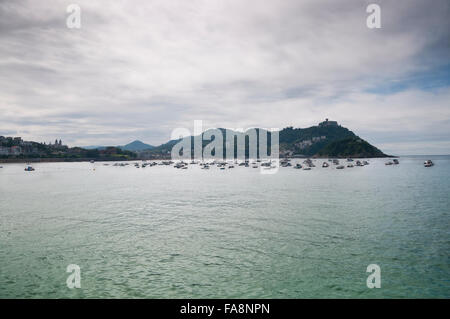 Ansichten der Bucht La Concha in San Sebastian, Baskenland, Spanien Stockfoto