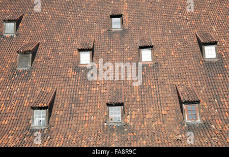 Danzig, Polen, Detail des Daches der großen Mühle Stockfoto