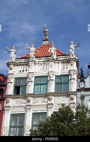 Danzig, Polen, Detail des goldenen Hauses Stockfoto