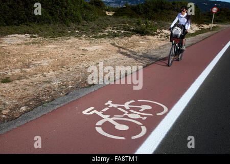 Radweg, Formentera. Balearischen Inseln. Spanien Stockfoto