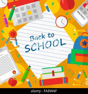 Zurück zu Schulposter mit Text vektor-illustration Stock Vektor